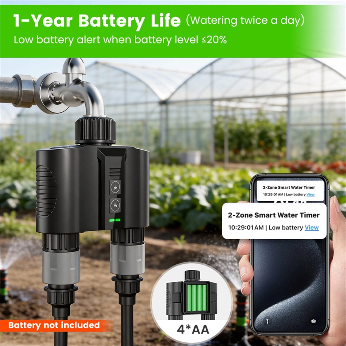 Smart Garden Water Timer - Y17A 1 Set WiFi Su Zamanlayıcısı,