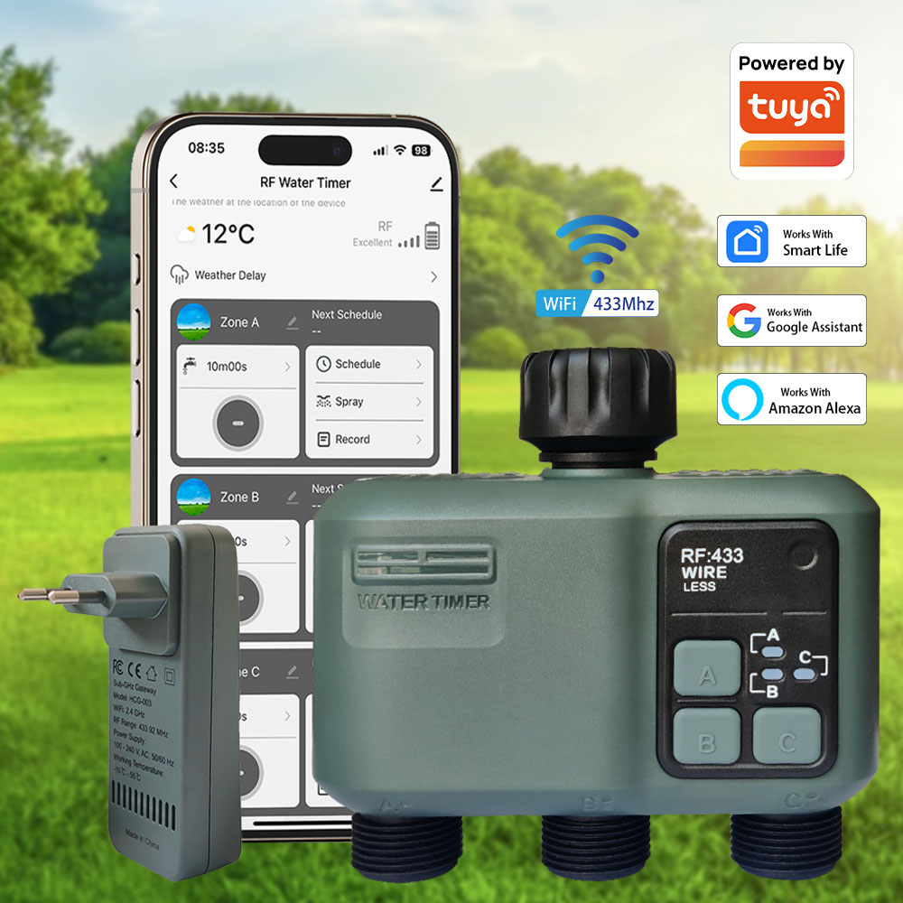 Tuya Wifi+RF433 3 Çıkışlı Su Z - Smart Garden Water Timer incelemesi ve fiyatı